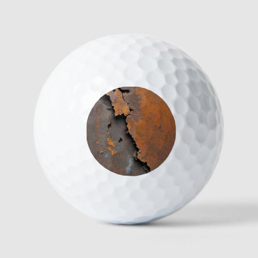 Rustic 'Worn' Metal Keychain  Golfballen (Voorkant)