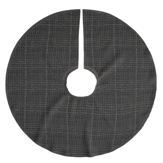 Rustic Woven Rough Burlap Neutral Black Kerstboom Rok (Voorkant)