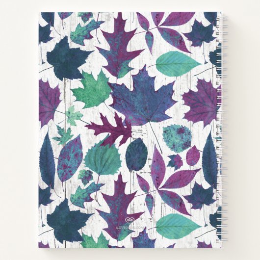 Rustic Wreate Blauwgroen Paars Family Recipe Book Notitieboek (Achterkant)