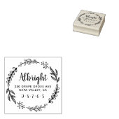 Rustic Wreate Familienaam & het Adres van de Terug Rubberstempel (Gestempeld)
