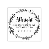 Rustic Wreate Familienaam & het Adres van de Terug Rubberstempel (Afrduk)