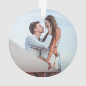 Rustic Wreatfoto Ons eerste kerstfeest Ornament (achterkant)