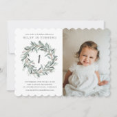 Rustic Wreath 1e verjaardag Kaart (Voorkant)