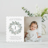 Rustic Wreath 1e verjaardag Kaart (Staand voorkant)