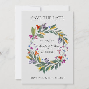 Rustic Wreath Autumn Waterverf Wedding Save The Date