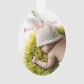 Rustic Wreath Baby's eerste kerstfoto-ormense Ornament (voorkant)