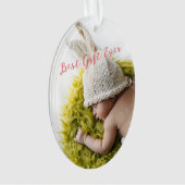 Rustic Wreath Baby's eerste kerstfoto-ormense Ornament (voorkant)