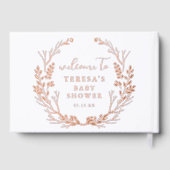 Rustic Wreath Botanical Baby shower Welkom Gastenboek (Achterkant)