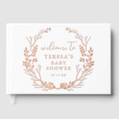Rustic Wreath Botanical Baby shower Welkom Gastenboek (Voorkant)