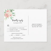 Rustic Wreath bruiloft rsvp + maaltijdkeuze Uitnodiging Briefkaart (Achterkant)
