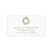 Rustic Wreath Christmas Return Adreslabel Etiket (Voorkant)