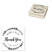 Rustic Wreath Custom Wedding Favor Bedankt Rubberstempel (Gestempeld)