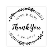 Rustic Wreath Custom Wedding Favor Bedankt Zelfinktende Stempel (Design)