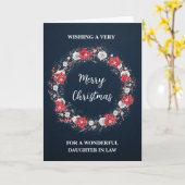 Rustic Wreath Daughter In Law Vrolijk Kerstmis Kaart (Gele Bloem)