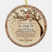 Rustic Wreath Family Memorial Tree Rode Kardinaal Keramisch Ornament (Voorkant)