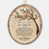 Rustic Wreath Family Memorial Tree Rode Kardinaal Keramisch Ornament (Links)