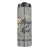 Rustic Wreath Floral Glitter Wedding Thermosbeker (Voorkant)