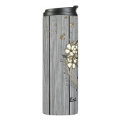 Rustic Wreath Floral Glitter Wedding Thermosbeker (Gedraaid links)