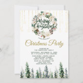 Rustic Wreath Forest Lights Kerstfeest Kaart (Voorkant)