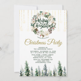 Rustic Wreath Forest Lights Kerstfeest Kaart