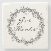 Rustic Wreath Geef Bedankt Stone Onderzetter (Voorkant)