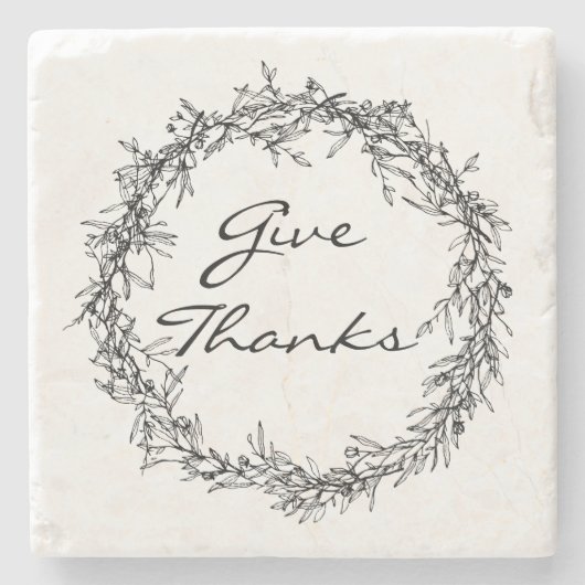 Rustic Wreath Geef Bedankt Stone Onderzetter (Voorkant)