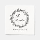 Rustic Wreath geeft Bedankt Thanksgiving Napkins Servetten (Voorkant)