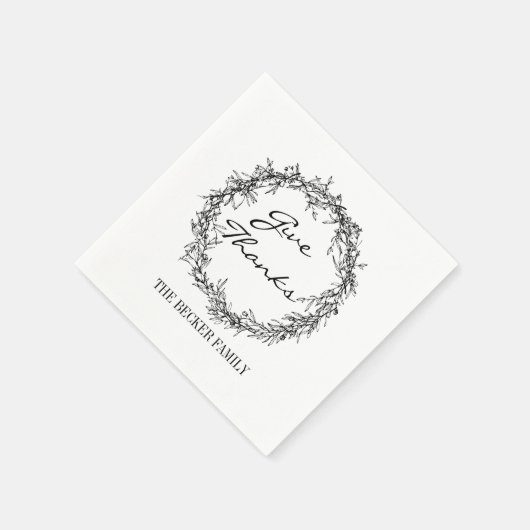 Rustic Wreath geeft Bedankt Thanksgiving Napkins Servetten (Hoek)