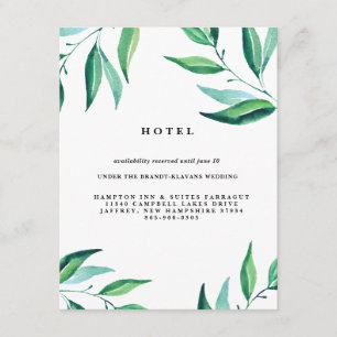 Rustic Wreath Greenery Wedding Hotel Card Informatiekaartje