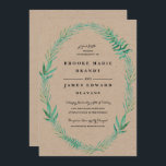 Rustic Wreath Greenery Wedding Invitation Kaart<br><div class="desc">Prachtige,  trendy huwelijksuitnodigingen met een groene,  rustieke krans die over de uitnodiging veegt. Mooie typografie en alle zwarte tekst met maakt dit ontwerp echt opvallen. Geïnspireerd door groen en ons favoriete boerderij,  zijn deze uitnodigingen rustiek en stijlvol met een chique,  maar toch traditionele touch.</div>