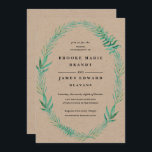 Rustic Wreath Greenery Wedding Invitation Kaart<br><div class="desc">Prachtige,  trendy huwelijksuitnodigingen met een groene,  rustieke krans die over de uitnodiging veegt. Mooie typografie en alle zwarte tekst met maakt dit ontwerp echt opvallen. Geïnspireerd door groen en ons favoriete boerderij,  zijn deze uitnodigingen rustiek en stijlvol met een chique,  maar toch traditionele touch.</div>
