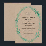 Rustic Wreath Greenery Wedding Invitation Kaart<br><div class="desc">Prachtige,  trendy huwelijksuitnodigingen met een groene,  rustieke krans die over de uitnodiging veegt. Mooie typografie en alle zwarte tekst met maakt dit ontwerp echt opvallen. Geïnspireerd door groen en ons favoriete boerderij,  zijn deze uitnodigingen rustiek en stijlvol met een chique,  maar toch traditionele touch.</div>