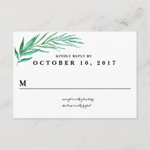 Rustic Wreath Greenery Wedding Reply Card RSVP Kaartje