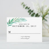 Rustic Wreath Greenery Wedding Reply Card RSVP Kaartje (Staand voorkant)