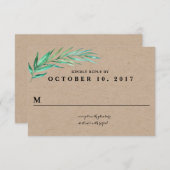 Rustic Wreath Greenery Wedding Reply Card RSVP Kaartje (Voorkant / Achterkant)