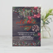 Rustic Wreath Holiday Party Jingle All The Way ber Kaart (Staand voorkant)