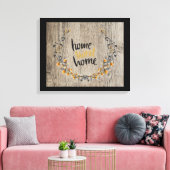 Rustic Wreath Home Sweet Home Canvas afdrukken (Insitu (Woonkamer))