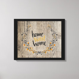 Rustic Wreath Home Sweet Home Canvas afdrukken