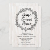 Rustic Wreath Housewarming Invitation Kaart (Voorkant / Achterkant)