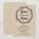 Rustic Wreath Housewarming Invitation Kaart (Voorkant / Achterkant)