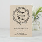 Rustic Wreath Housewarming Invitation Kaart (Staand voorkant)