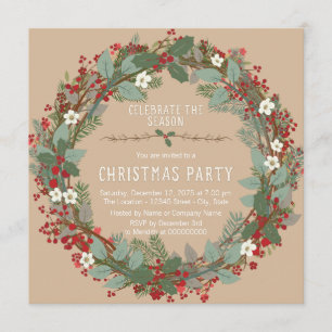 Rustic Wreath kerstfeest Kaart