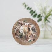 Rustic Wreath-kerstfoto, op maat gemaakt Feestdagenkaart (Staand voorkant)