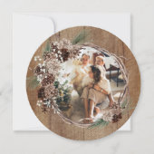 Rustic Wreath-kerstfoto, op maat gemaakt Feestdagenkaart (Voorkant)