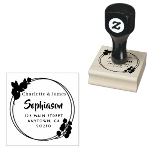 Rustic Wreath Married Couple Retour Adres Stempel