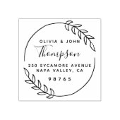 Rustic Wreath Married Couple Return Address Rubberstempel (Afrduk)