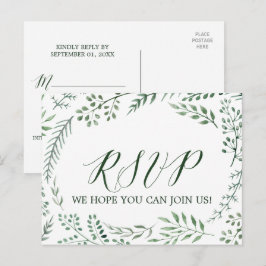 Rustic Wreath met Green Leaves Menu Choice RSVP