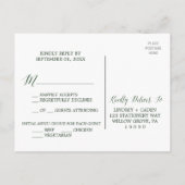 Rustic Wreath met Green Leaves Menu Choice RSVP (Achterkant)