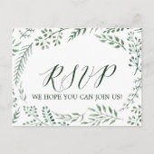 Rustic Wreath met Green Leaves Menu Choice RSVP (Voorkant)