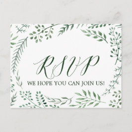 Rustic Wreath met Green Leaves Menu Choice RSVP